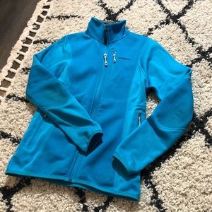 Blue Patagonia zip-up jacket